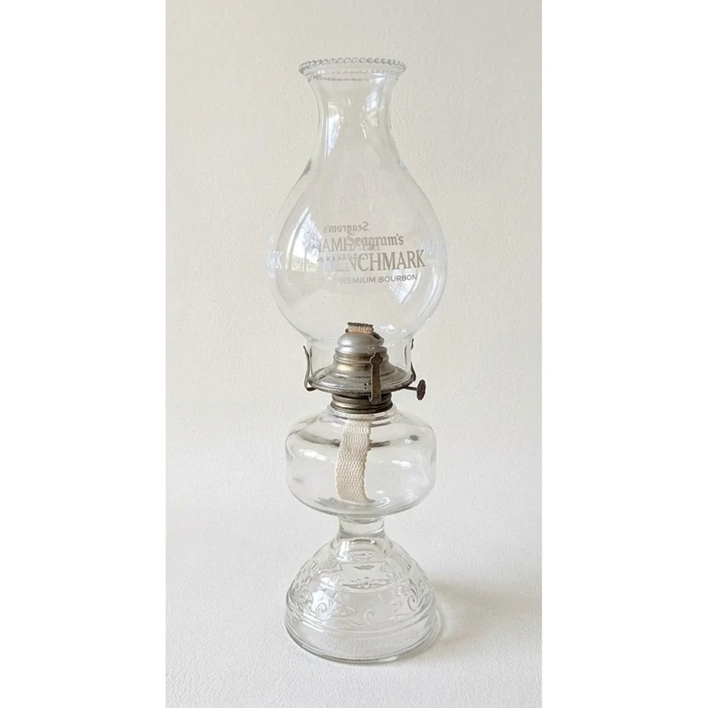 Hurricane Lamp Seagram's Benchmark Premium Bourbon Logo, Man Cave16.5